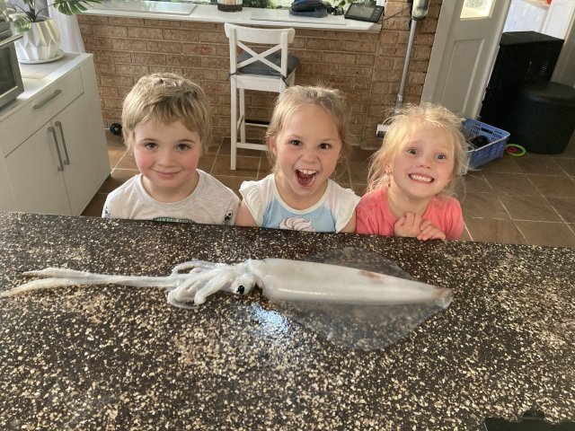 Grandkids love squid