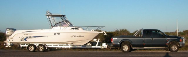 The boat (Wave Dancer) and its land based tug