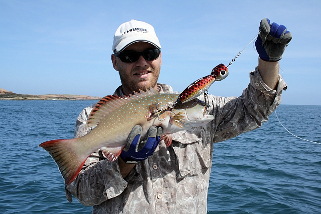 Brad's first Trout on popper