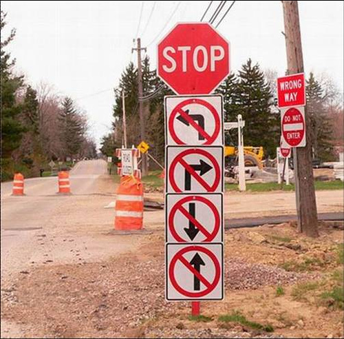 Road work sign